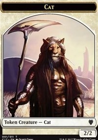 Cat (001) // Cat Warrior (008) Double-sided Token